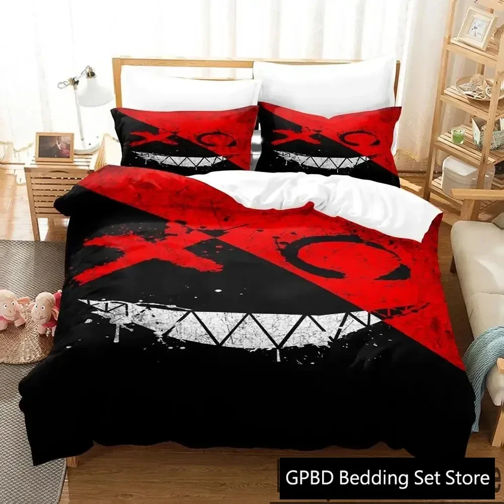 

3D Print XOXO Devil Smiling Face Bedding Set Duvet Cover Bed Set Quilt Cover Pillowcase Comforter king Queen Size Boys Adult