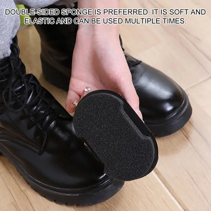 Multi-functional Double-faced Shoe Polish Colorless Light Shoes Rub Leather Cleaner Shoes Brush Care Sponge Transparent Wax image 5