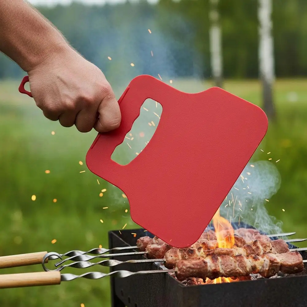 Plastic Heat Resistant Barbecue Fan Handheld Portable Fire Starter Tool For Outdoor Camping Hand Crank Blower Patio Barbecue