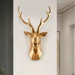 Luxurious Deer Head Wall Hanging Creative Living Room Background Wall Decoration Pendant Simple Porch Aisle Home Wall Decoration