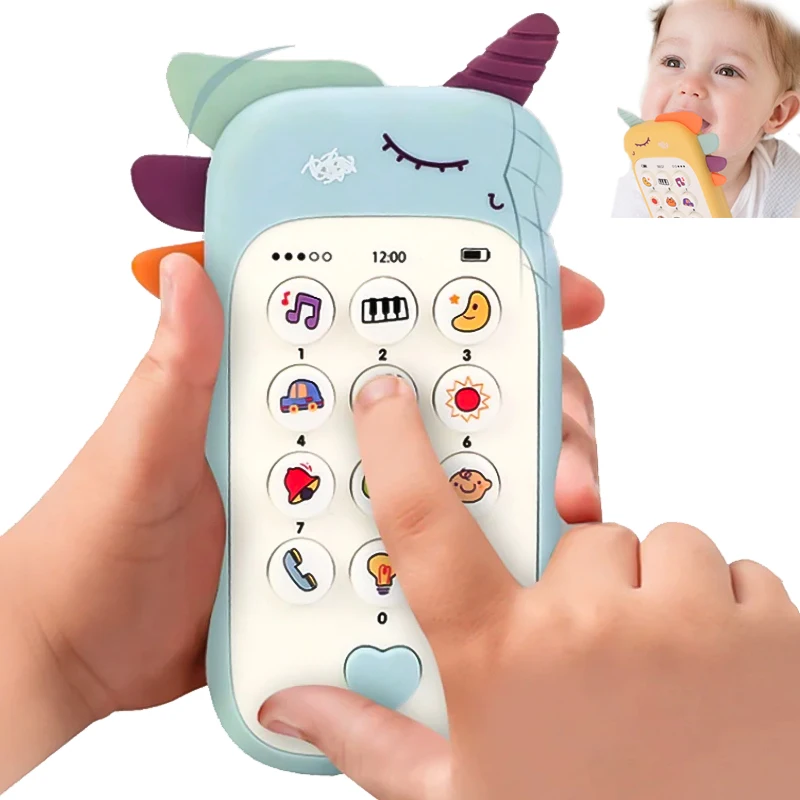 Baby Telephone Educational Toys Simulation Music Telephone Sleeping Comfort Toys Can Bite Early Childhood Education Toy Gifts