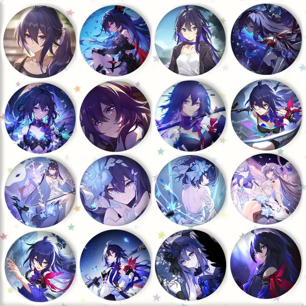 Game Anime Honkai Star Rail Seele Badge Round Art Brooch Clothes Backpack Accessories Lapelnd Laserh