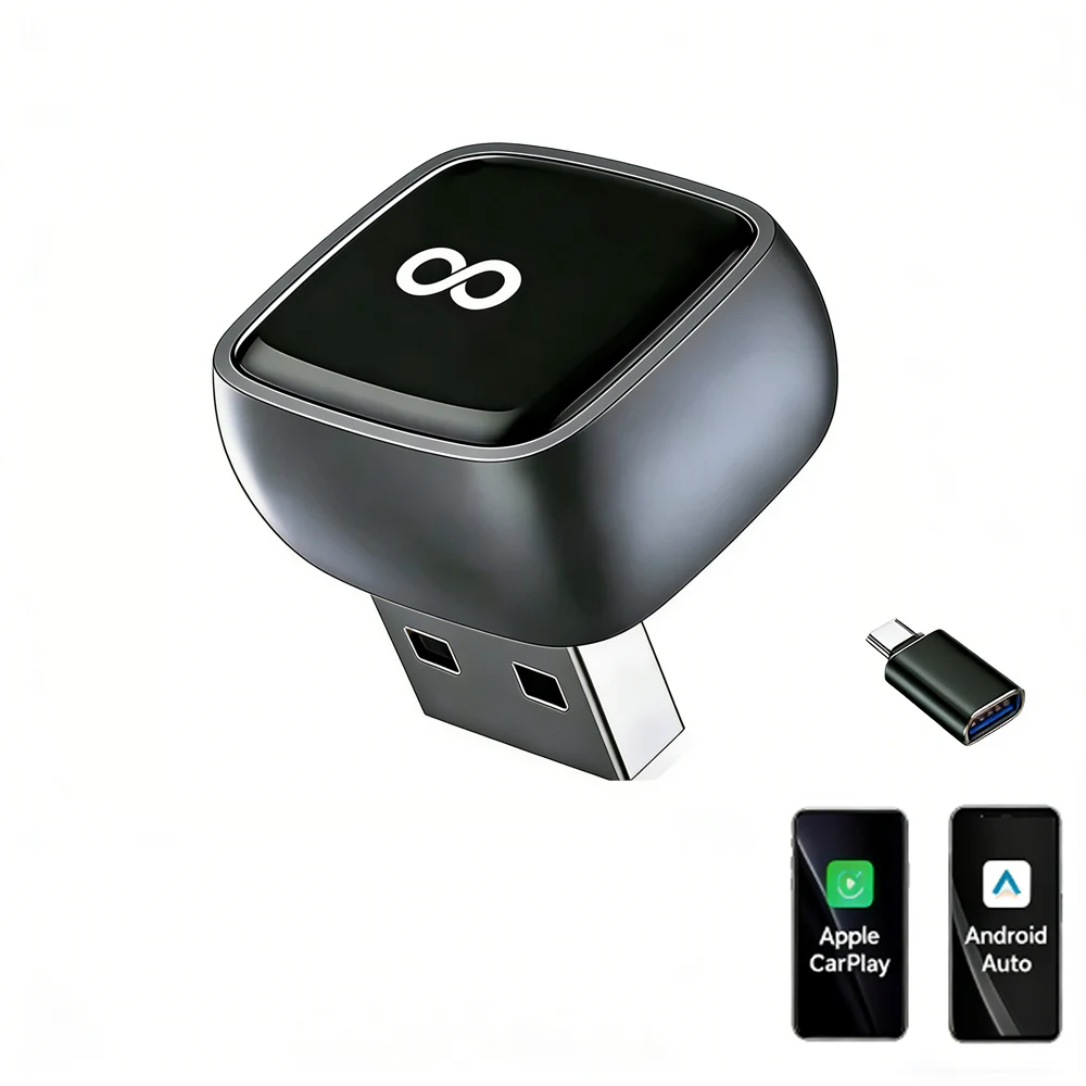 Mini Wireless CarPlay Adapter for Apple iPhone - Upgrade Wired CarPlay to Wireless, One-Tap Multi-User Switch, Plug & Play, Fast