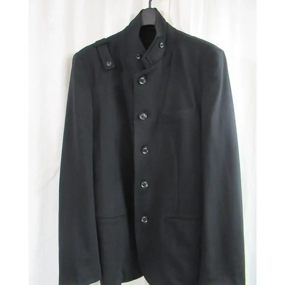 TOP-YAMAMOTO ® Minimalist Style Button-Up Single-Sleeve Business Casual Suit Jacket for Men - Black - Spring/Autumn Model