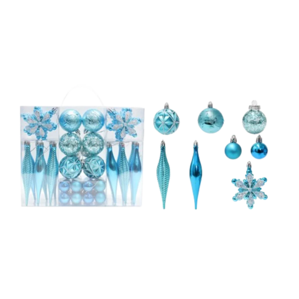 

40pcs Shatterproof Painted Christmas Balls Pendant Plastic Reusable Xmas Tree Ornaments Elegant Merry Christmas Decor Hotel Mall