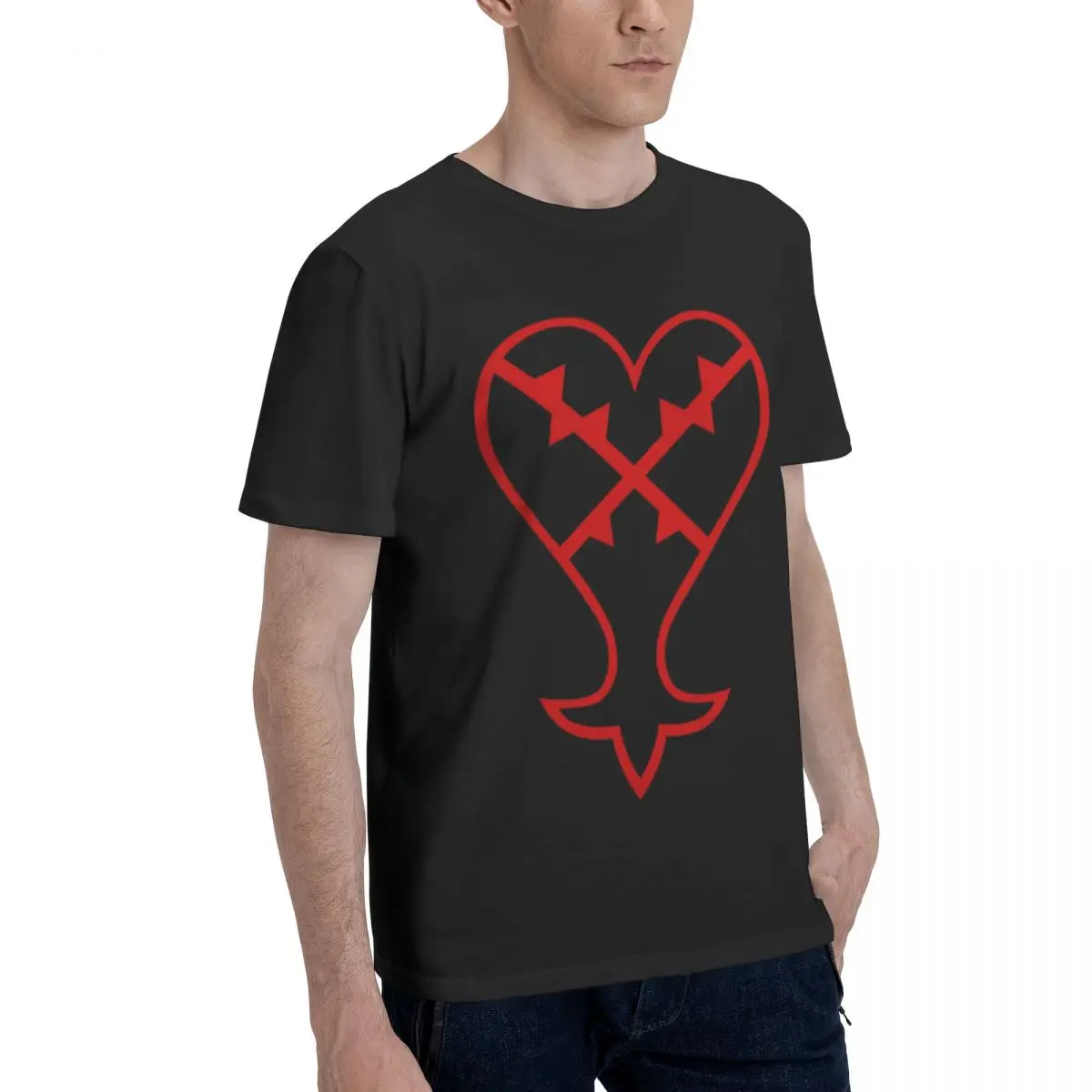 Kingdom Hearts Heartless Men's Short Sleeve Standard T-Shirt Office ChristmasFashionable Versatile T-Shirt