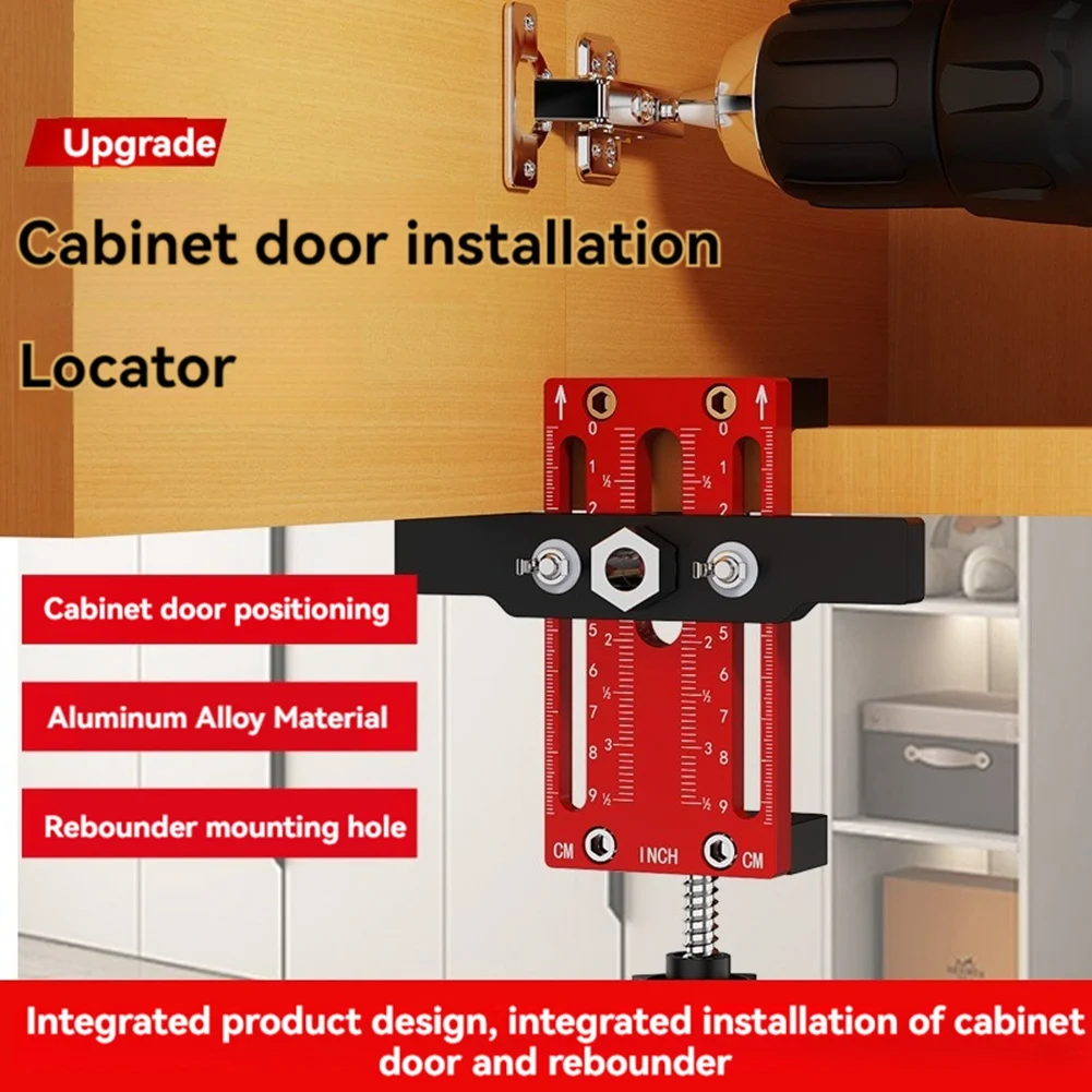 Updated Cabinet Door Installation Rebounders Punch Positioner,Adjustable Cabinet Door Hinge Jig for Cabinet Door