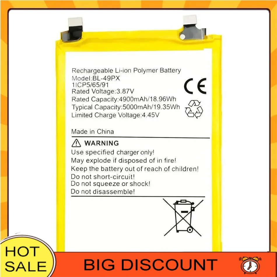 

5000Mah For Tecno Note 30 Pro Vip GT 10 Zero 4G X6731 BL-49PX Mobile Phone Battery Stable Safe