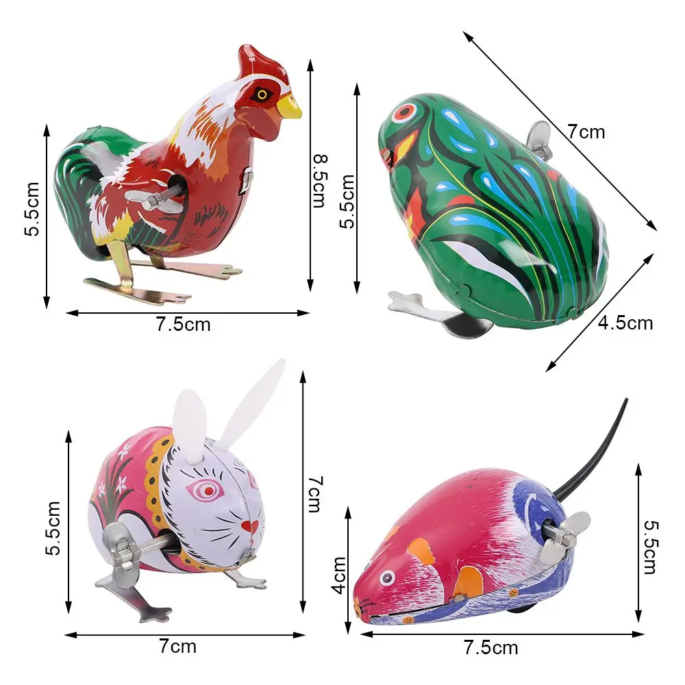 Cadeau drôle pour enfant, grenouille sautante, jouets nostalgiques, figurines d'action, lapin en fer sautant, jouets à remonter