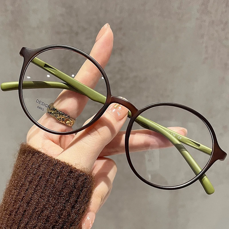 Nuevas gafas de lectura redondas para mujer, gafas de presbicia para hipermetropía de plástico para ordenador, gafas graduadas con lentes transparentes a la moda + 1,0