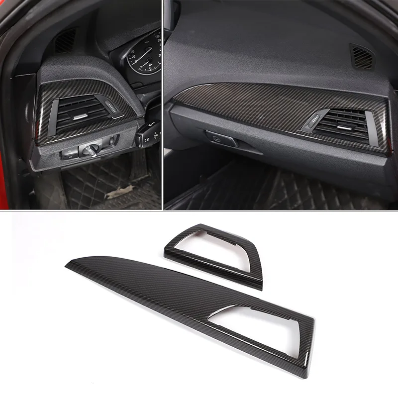 For BMW 1 2 Series F20 F21 F22 F23 2012-17 ABS Carbon Fiber Car Dashboard Side Air Outlet Panel Trim Cover Interior Accessories