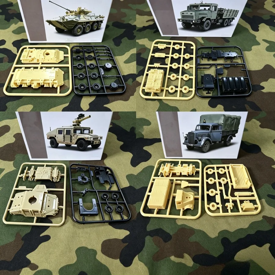 16/4pcs DIY Tank & Armored Vehicle Model Kit, Military Vehicle Building Set, Detailed Desktop Collectible Decor, Model Gift
