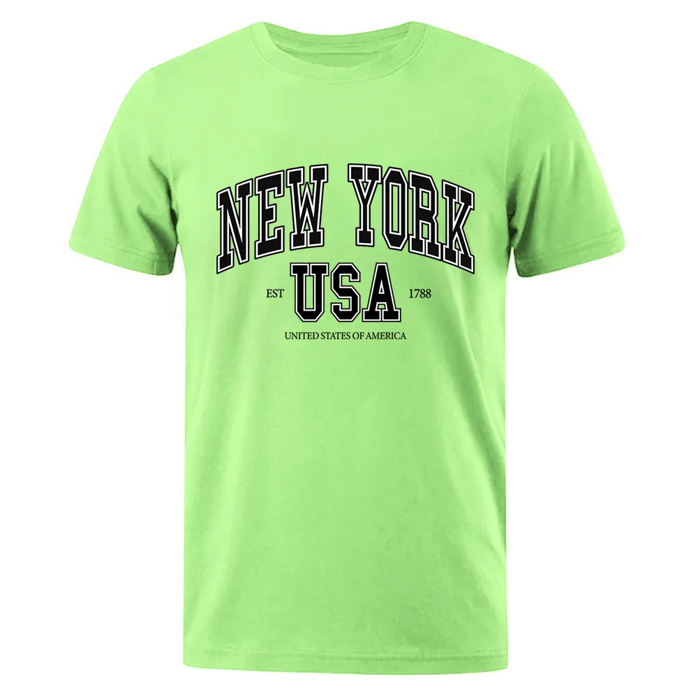 New York Usa Est 1788 Straße Stadt Brief Tops Männer O-ansatz Shirt Sommer Lose Kleidung Lose Baumwolle Oversize T-shirt Hüfte hop Tops