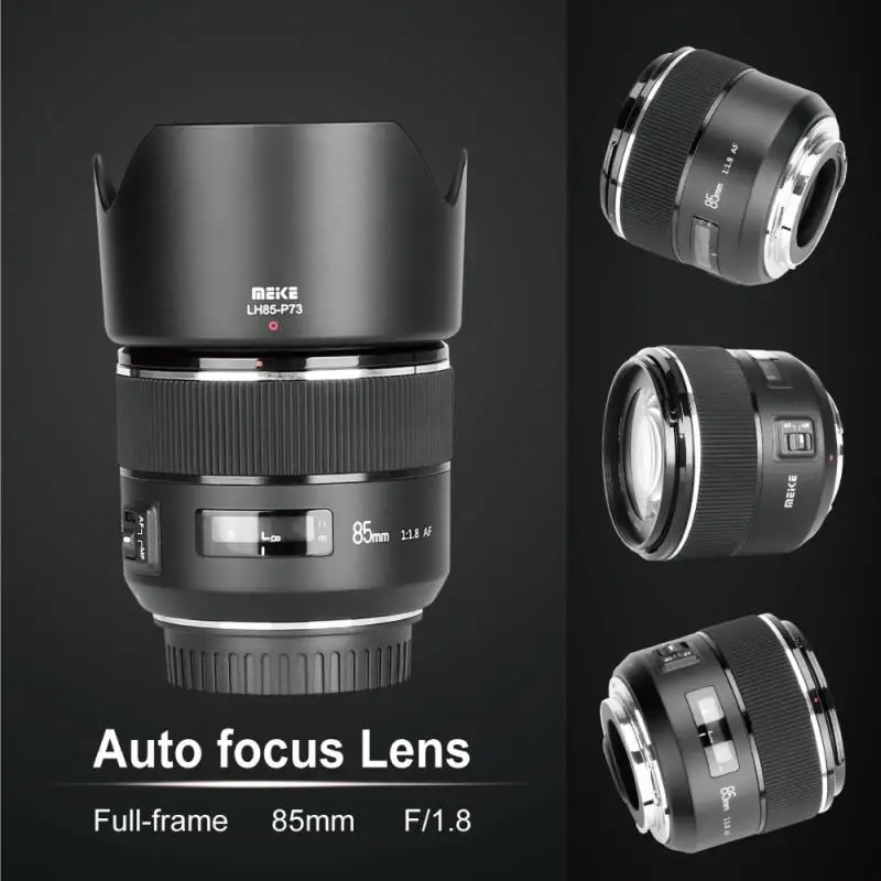 MEKE 85mm F1.8 Middle Distance Full Frame Auto Focus Portrait Prime Lens for Canon EF Nikon F Mount