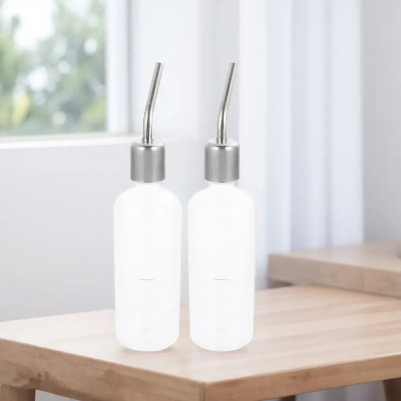 

2Pcs Premium Plastic Stainless Steel Rabbit Water Bottle No Leak Easy Monitor Pet Liquid Intake Hanging Cage Accessories