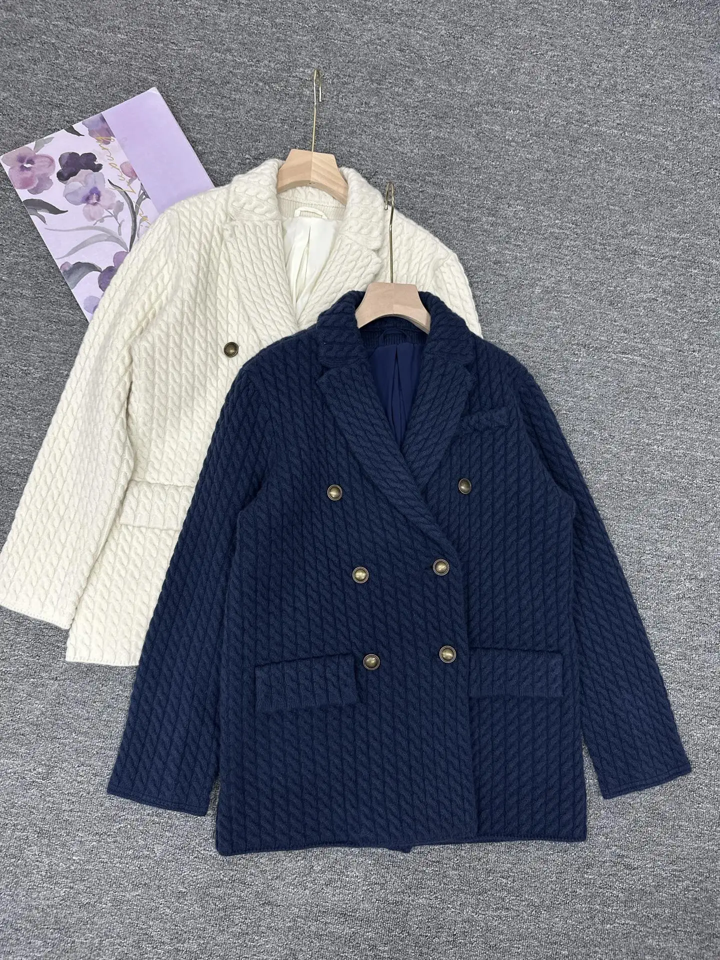 Women'S High-Quality, Heavy-Gauge Cable-Knit Wool Blazer – Fall/Winter 2026 (Fashion-Casual)