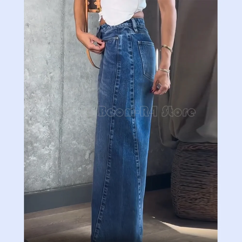 

Women's 2025 Wide Leg Jeans Mid Waist Denim Pants Vintage Y2K Trousers Straight Leg Jean Streetwear S-XXL