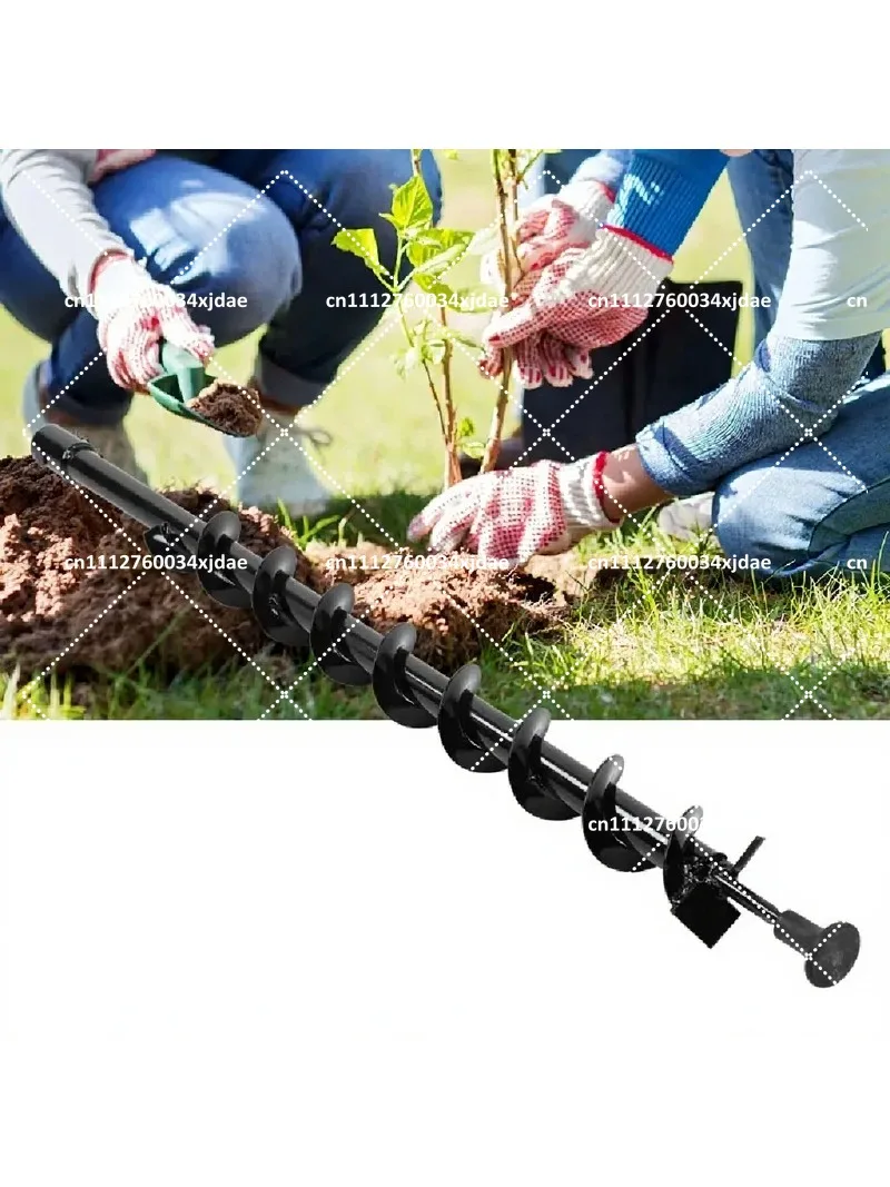 60x800mm Steel Earth Auger Drill Bit, Single Blade Ground Auger Digger for Garden Post Hole Digging