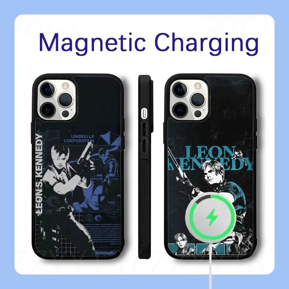 

Resident Evil 4 Leon Phone Case For iPhone 17,16,15,14,13,12,11,Pro,Max,Plus,Air,Mini,SE Magsafe Magnetic Wireless Charging