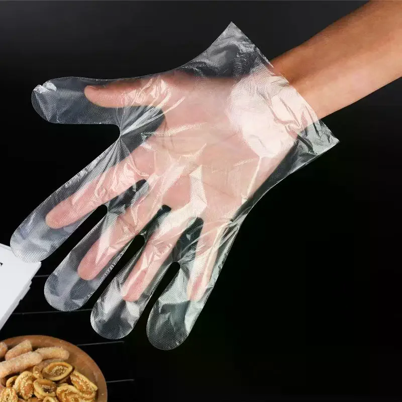 100/200pcs PE Disposable Gloves Latex Free Transparent Non Slip Household Cleaning Safety Glove
