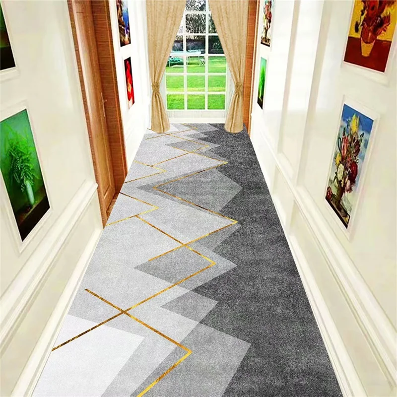 European Style Customizable Corridor Carpet Porch Stairway Aisle Long Runner Rug Room Balcony Large Area Passageway Non-slip Mat