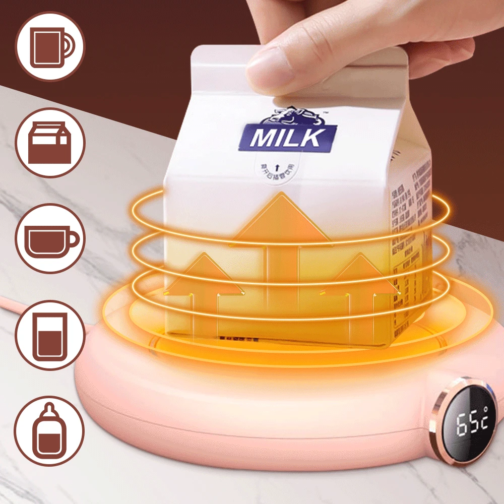 USB Coffee Mug Warmer for Tea Milk Water Drinks 3 Gear LED Display Heating Pad Electric Beverage Warmer for Home Office Desk Use
