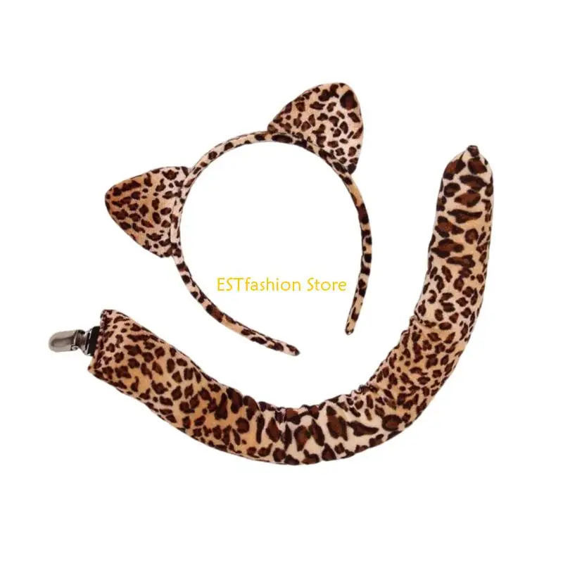 Coda per copricapo personaggio felino regolabile Y5GC per l'attività gioco ruolo familiare