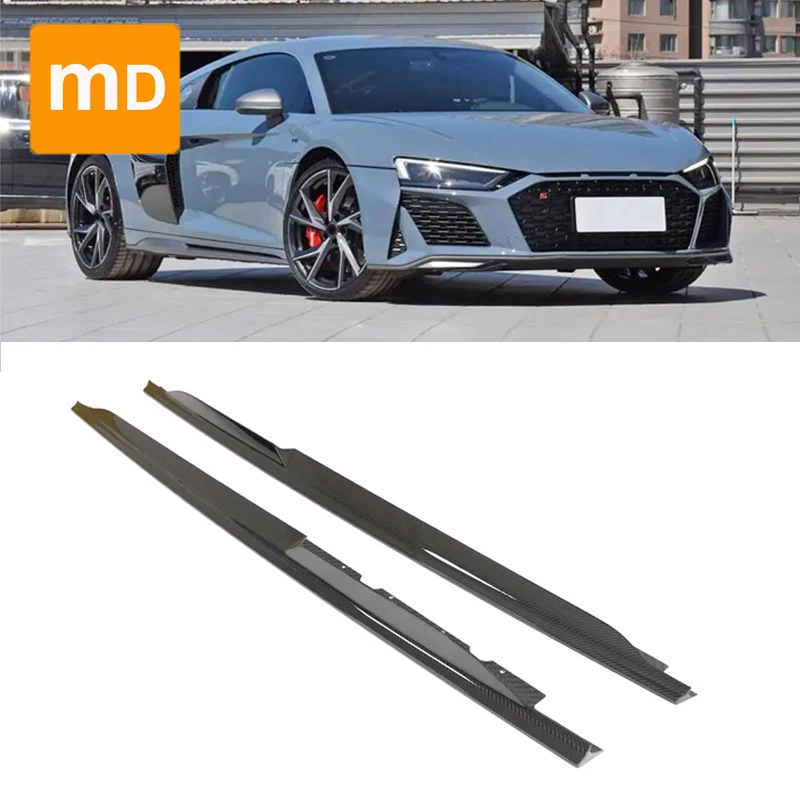 

Dry Carbon Fiber Black Spoiler Wing For Audi R8 V10 2020-2024 Side Skirts Car Rocker Panels Splitter Diffuser Body Kit Upgrade