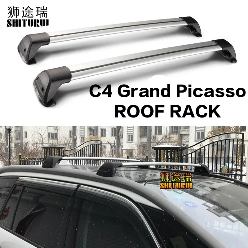 SHITURUI for CITROEN  C4 Grand Picasso  2014+ Truck Roof Bar Car Special Aluminum Alloy Belt Lock 2pcs Load 100KG