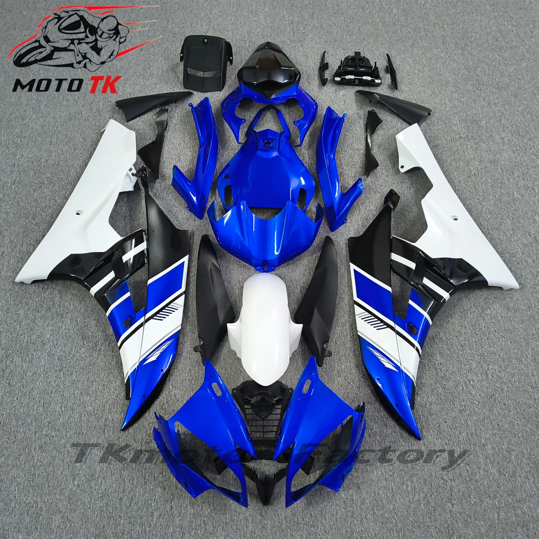 For YZF R6 2006 - 2007 Full Body Kits for YAMAHA YZFR6 07 Black Silver Bodywork for YAMAHA YZFR6 2006 Plastic Fairings Unpainted