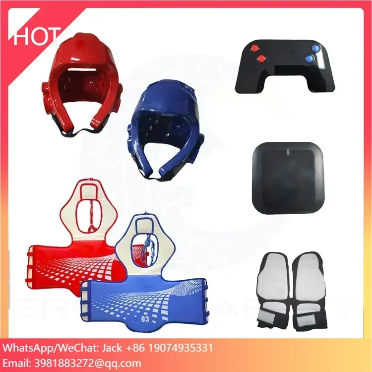 WTF Custom Taekwondo Protector PU Material Electronic Foot Cover Head Guard Custom Taekwondo Equipment Outfit for Match Train