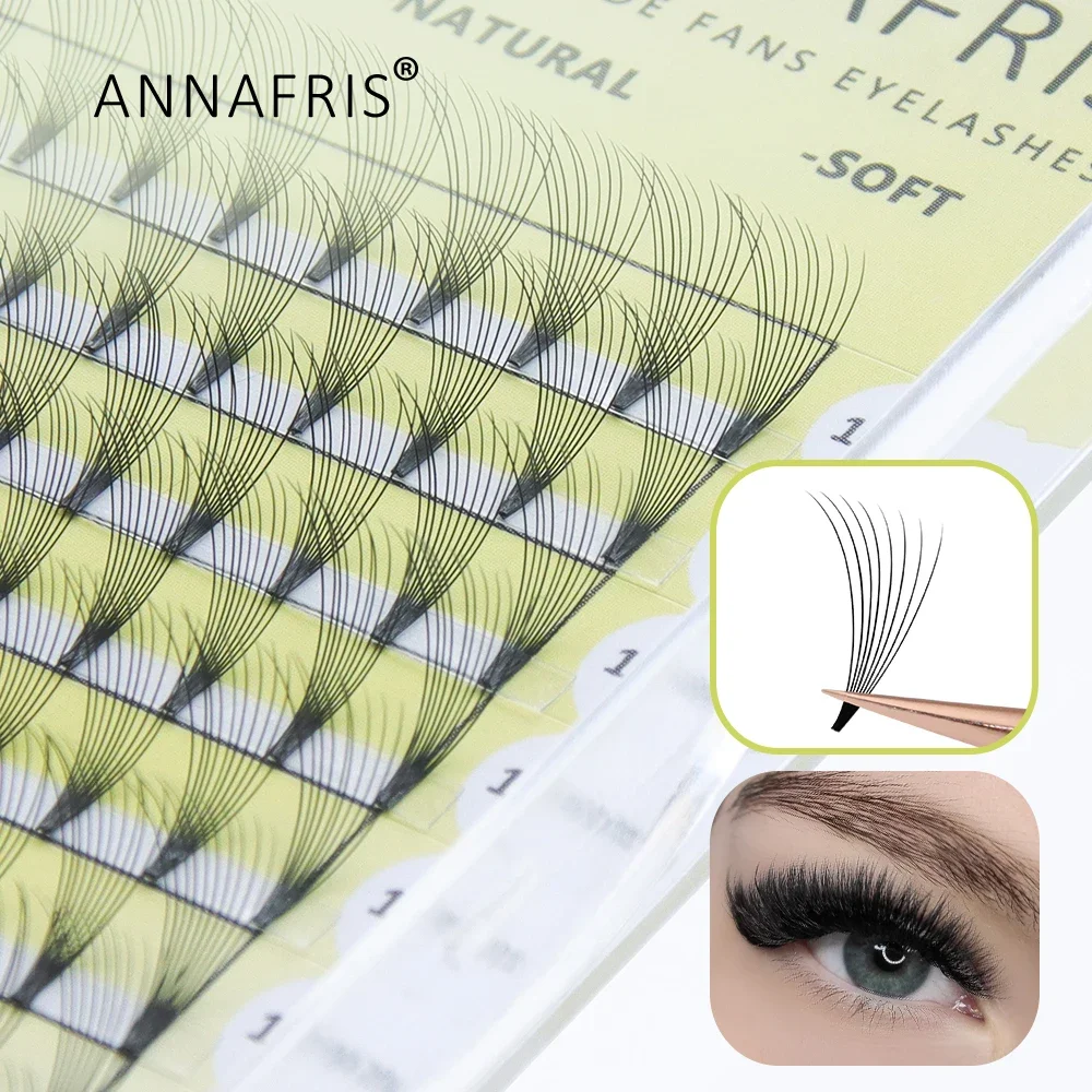 ANNAFRIS Premade Fans 3D/4D/5D/6D/8D/10D  Russian Volume Eyelash Extension Pre Made Fan Faux Mink Individual Lashes