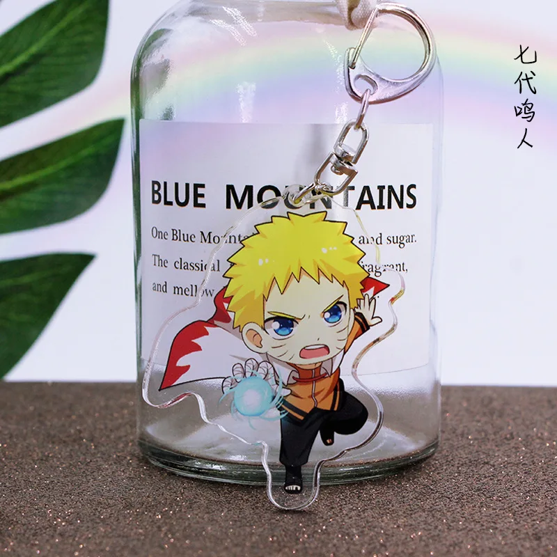 Doll Pendant Keychain Cartoon Uzumaki Uchiha Kakashi Anime Action Figures Toys Decoration Acrylic Key Accessories Gifts