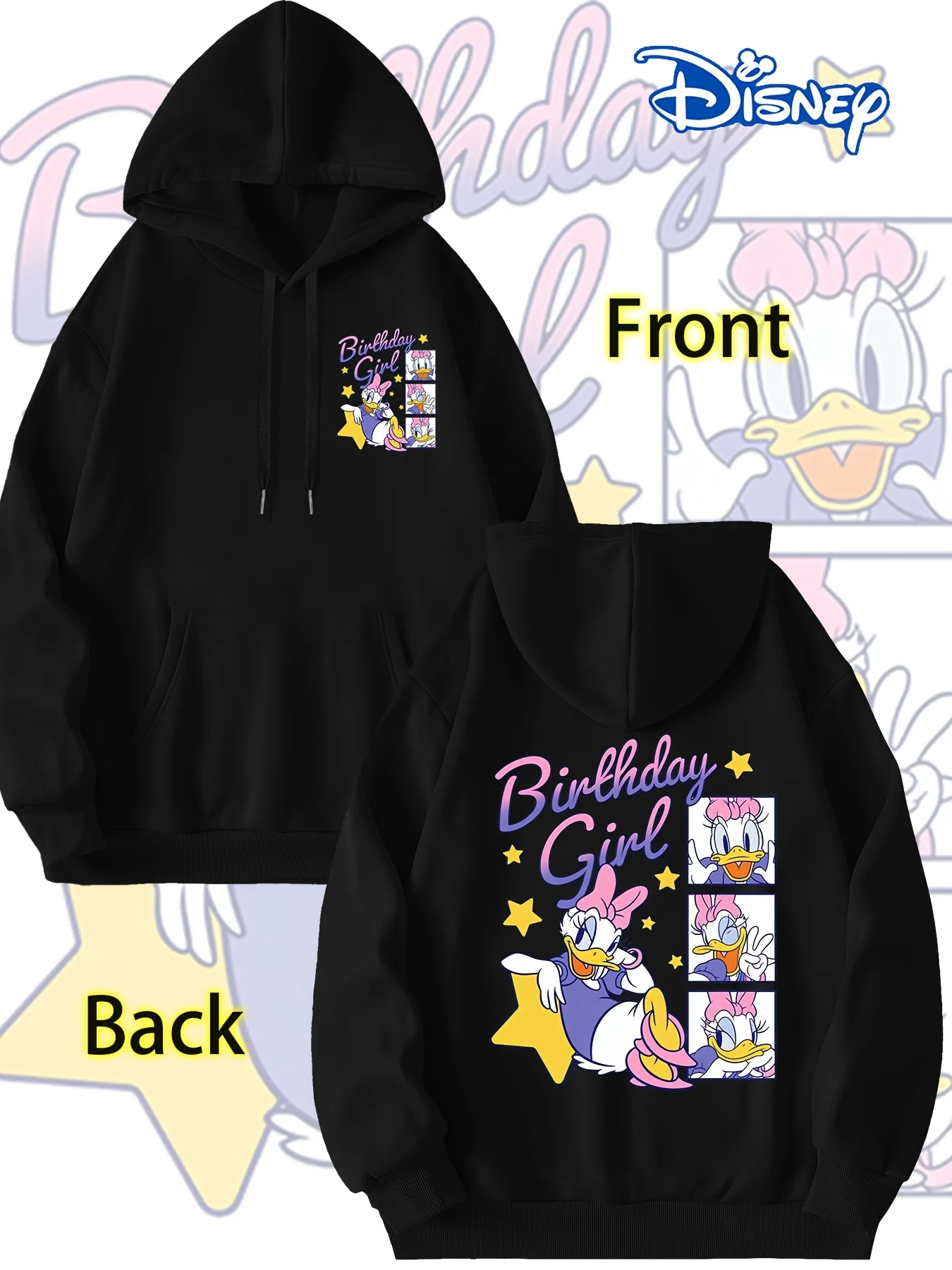 ديزني ديزي على الوجهين مطبوعة مقنعين البلوز للجنسين بلوزة كاجوال عالية الجودة زوجين الزي القمم القوطية