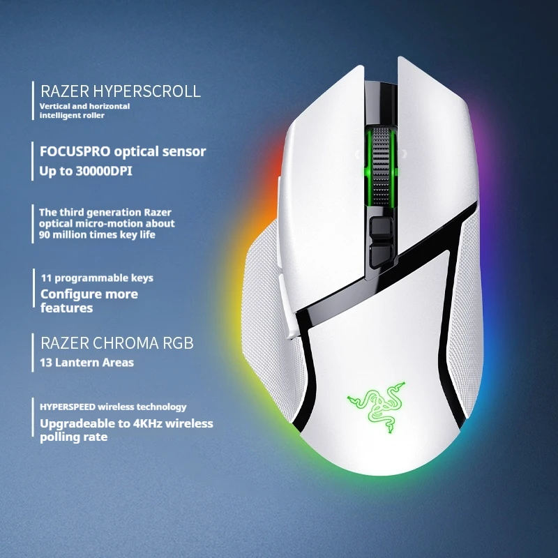 100% Original Razer Basilisk V3 Pro Wireless Gaming Mouse Rgb Gamer Fast Optical Switches Gen 3 Hyperscroll Tilt Wheel For Pc La