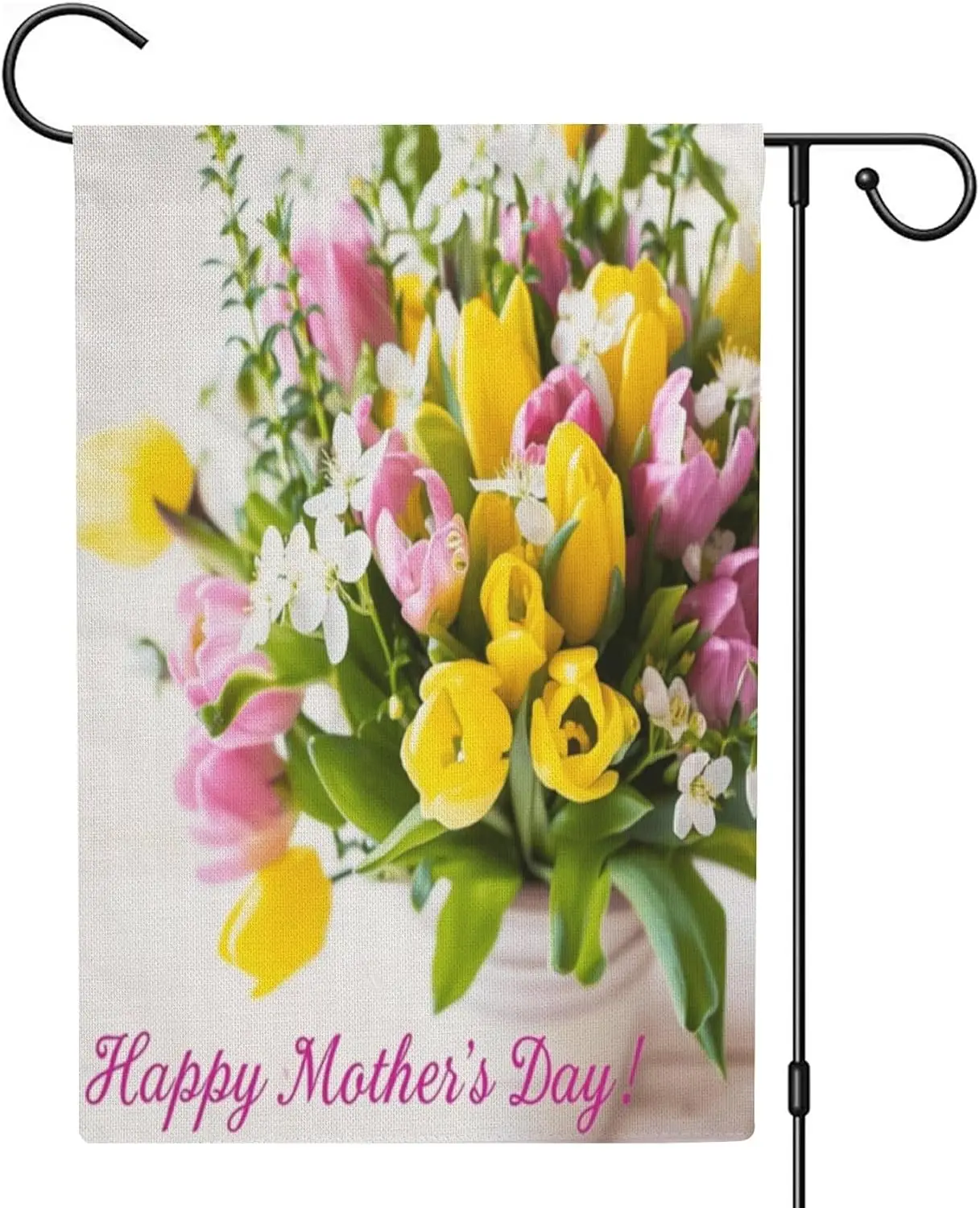 Spring Floral Happy Mother's Day Garden Flags 12X18 Inch Double-Side Linen Gardening Garden Flag For Home Outdoor Yard P AAS