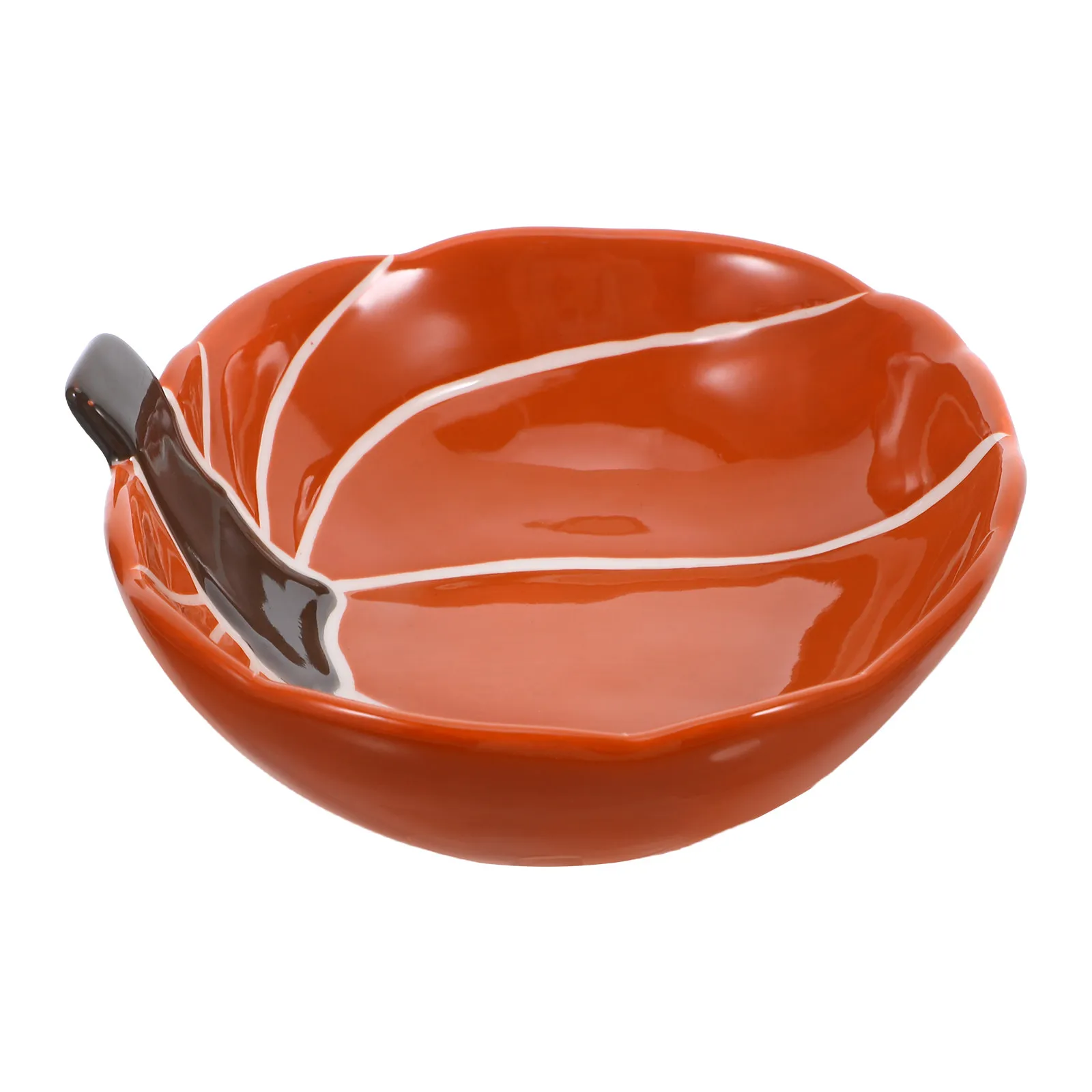 1Pcs Exquisite Pumpkin Design Ceramic Plate Versatile Food Plate for Breakfast Dessert Decoration Photo Prop Housewarming Gift