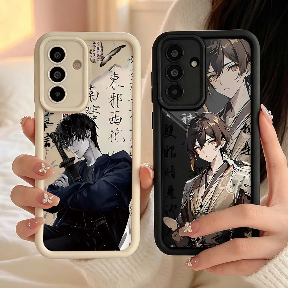 Cool Anime Guys Cover For Samsung Galaxy A06 A07 A15 A16 A17 A25 A26 A35 A36 A55 A56 A57 Eye Ladder Phone Case