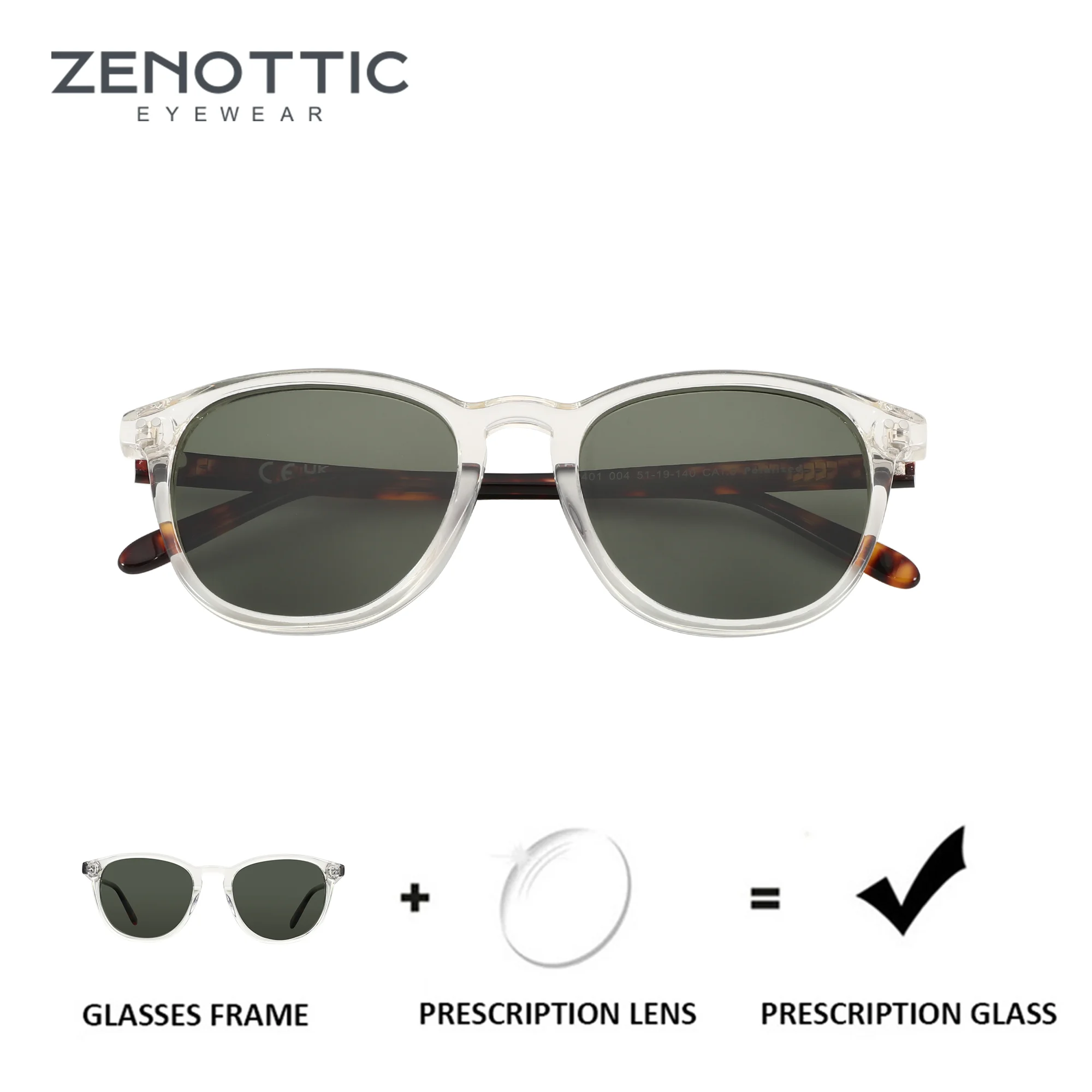 

Квадратные солнцезащитные очки ZENOTTIC с диоптриями, унисекс, ацетатная оправа, поляризационные прогрессивные линзы для коррекции близорукости, защита от ультрафиолета UV400