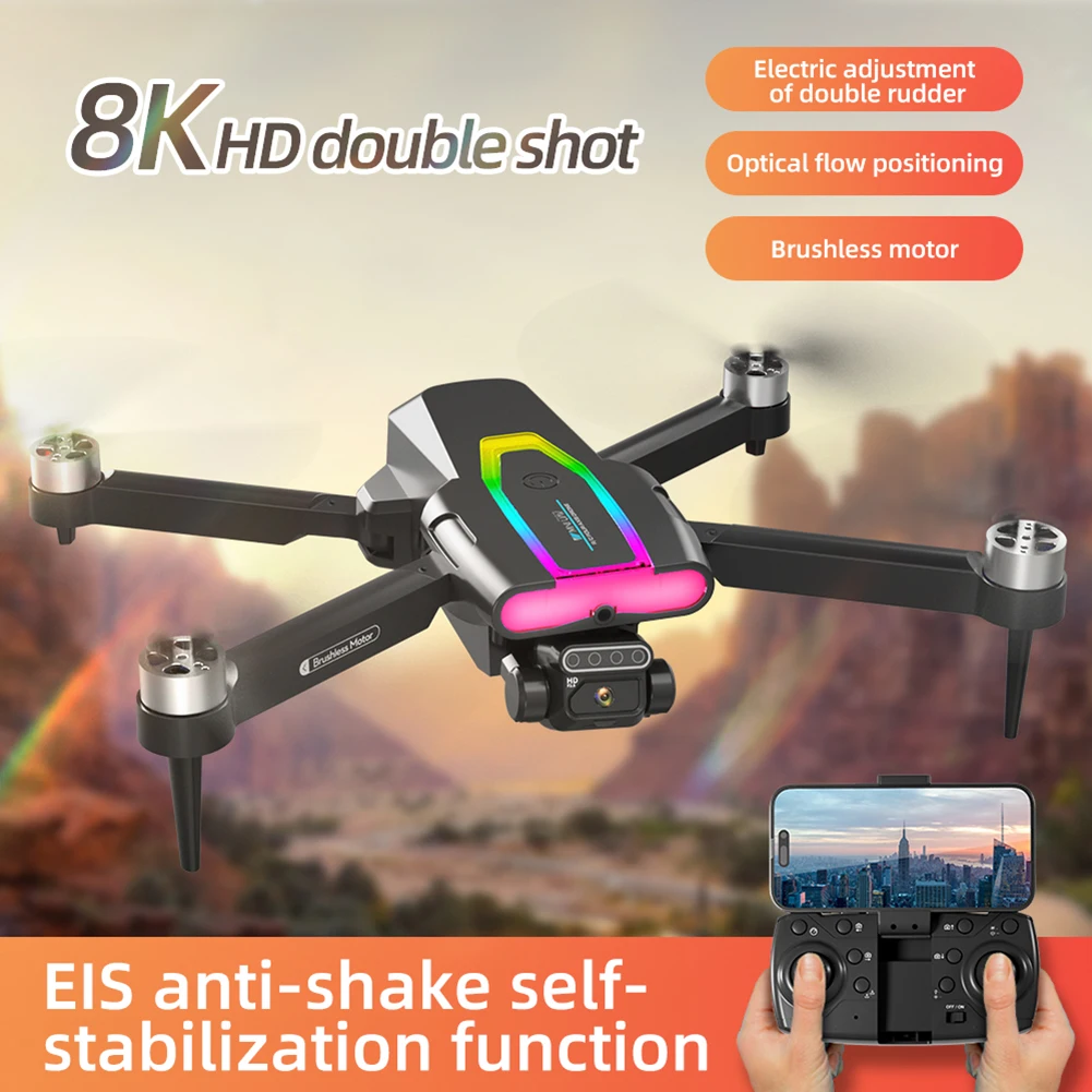 Brushless Flying-Drone With Colorful Light Wind Resistance Quadcopters Toy For Kid Adult