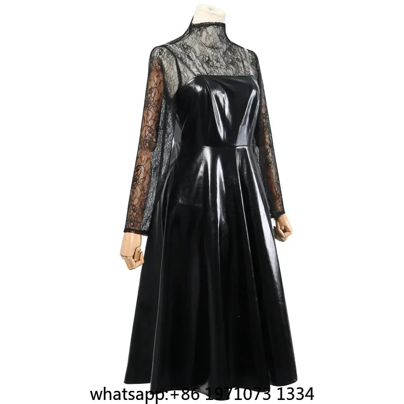 Osaragi ORDER Cosplay Anime Sakamoto Days Okura Costume Wig Party Black Leather Dress Headwear Socks Sexy Woman Costumes