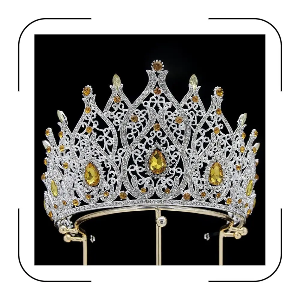 

Корона-тиара Crystal Queen для женщин: высокая свадебная корона для невесты, на день рождения, выпускной, для принцесс, для девочек, для конкурсов красоты, большая