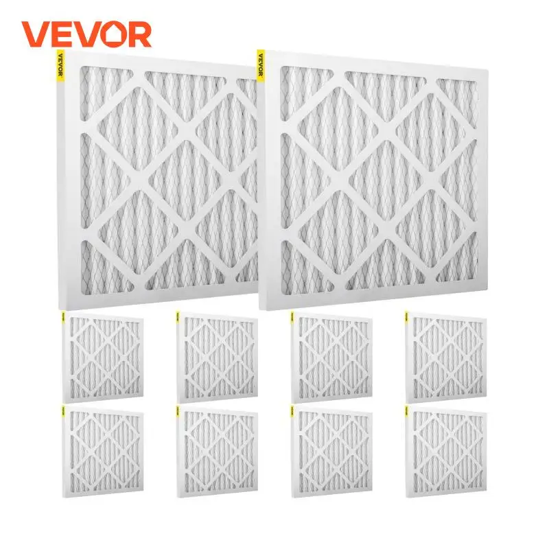 VEVOR 16''x16'' HEPA Replacement Filter Kit 10/12pcs HVAC Pleated Air Filter Furnace Filter Replacement Set For Home Commercia