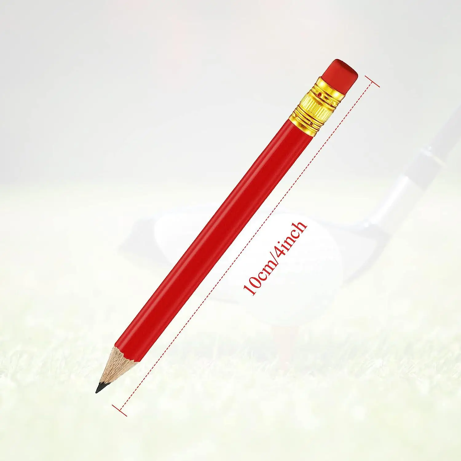 Personalized Custom Logo Can Be Laser-Engraved with Name and Date, Red Golf Pencil, 4inch Short Pencils, Suitable for Weddings, Parties, Corporate Brands, Schools, Offices, Holiday Gifts, Birthday Gifts