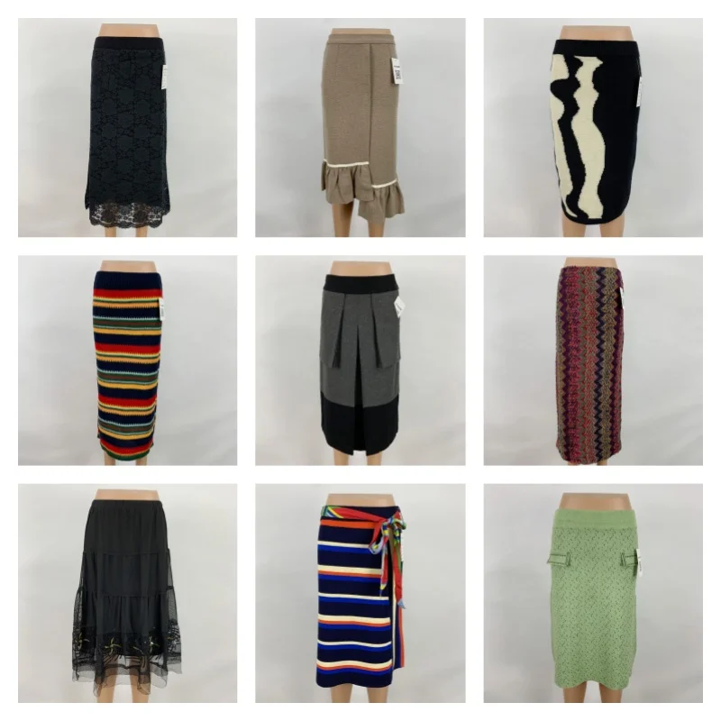 

Винтажная вязаная юбка с высокой талией, эластичная, облегающая, средней длины, с запахом, повседневная, устойчивая к деформации.