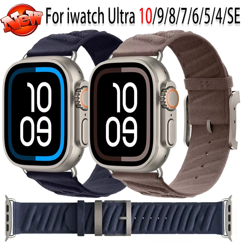 สายไนลอนถักแบบ Ocean สำหรับ Apple Watch Ultra 49 มม. 11 10 46/42 มม. 9 8 7 6 SE/3 สายรัดข้อมือที่สวมใส่สบาย iWatch 45/41/44/40 มม.