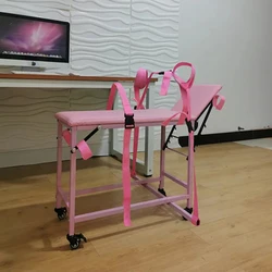 Folding Adjustable Sex Chair Furniture Forced Split Leg Positions Chair Restraint Rope Flirting Handcuffs Bondage Tools Couples