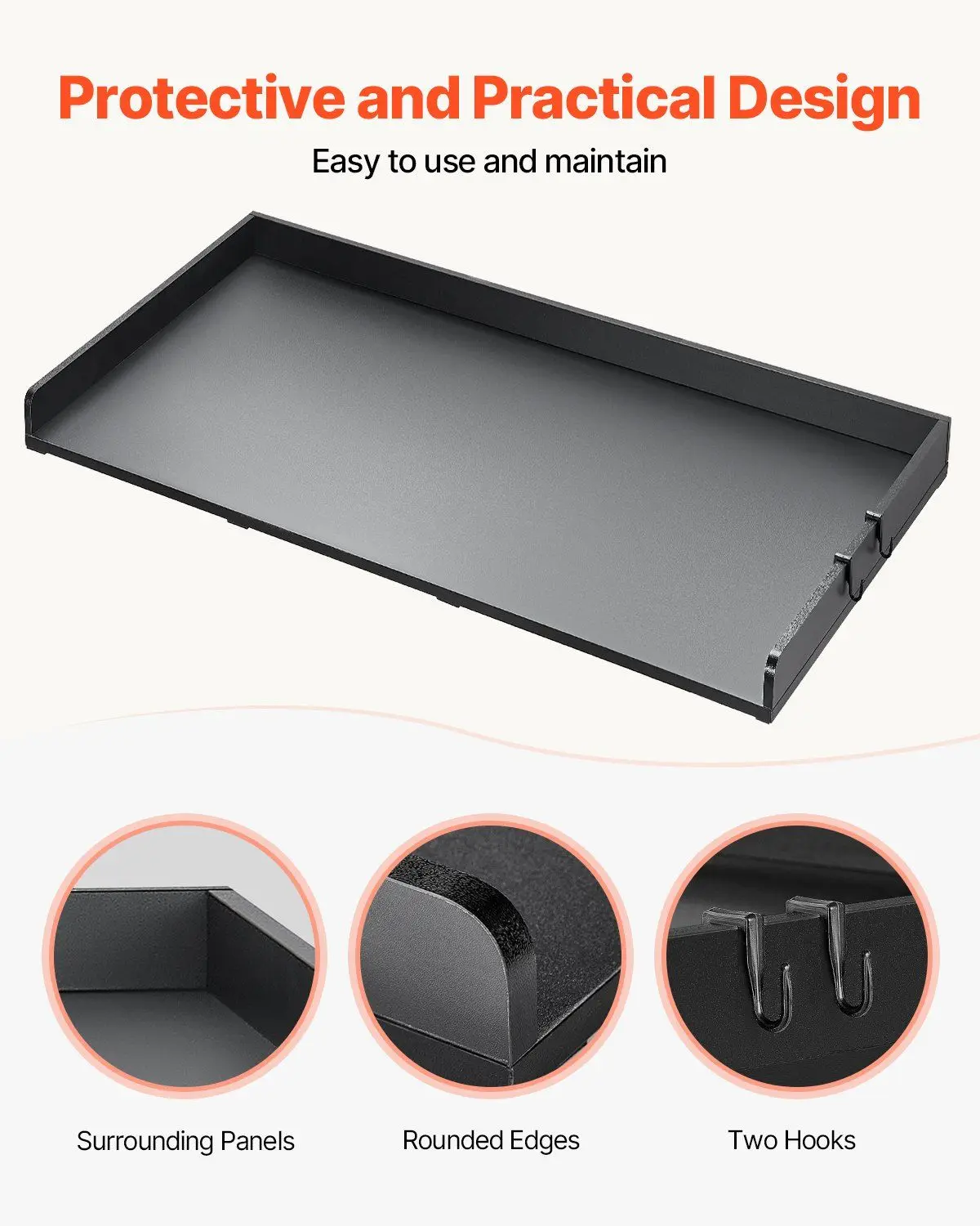 Fold-Over Laundry Countertop 54x27.5in, High Strength Wood Material, 250lb Rating, Tool-Free Setup, Black