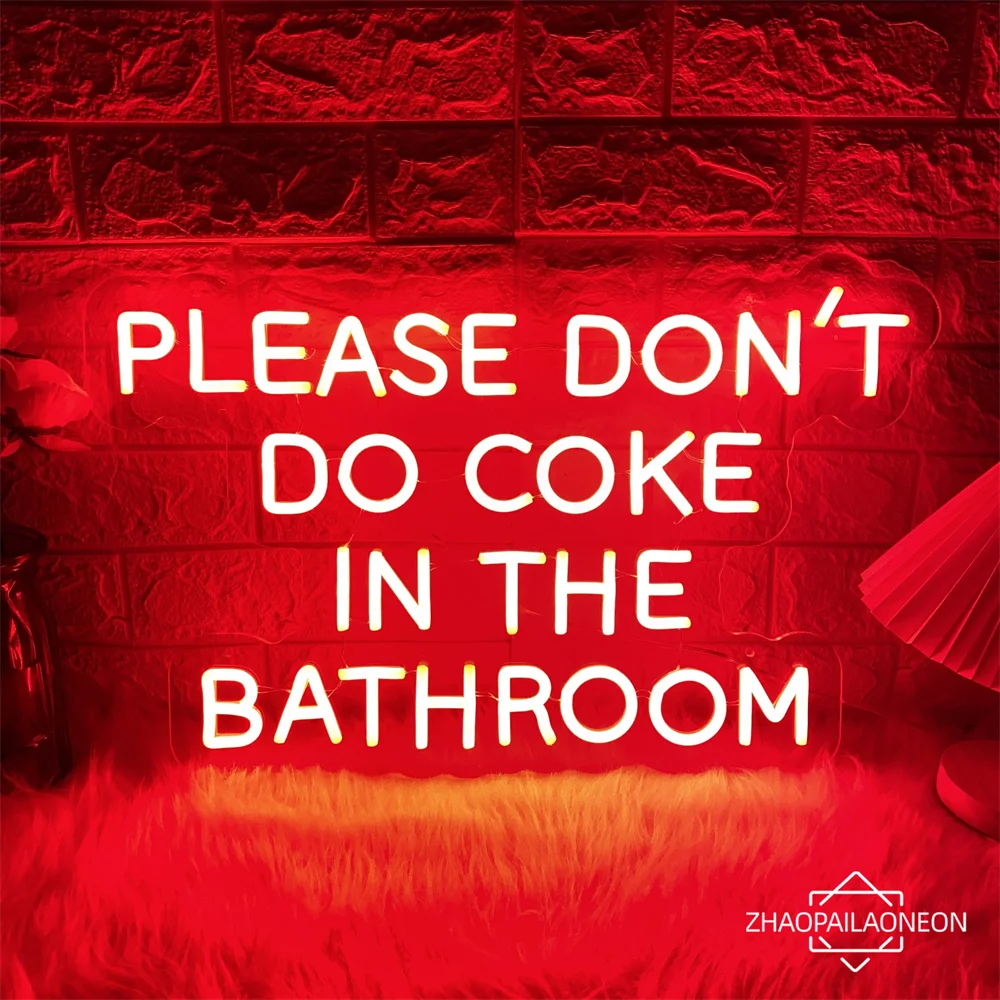 Please Don't Do Cake In The Bathroom Neon Led Sign Wall Home Room Decor LED Neon Lights USB Bar Restaurant Party Decoration Sign