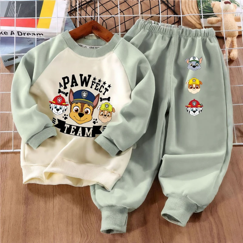 PAW Patro Printed Boys Spliced Sweatshirt 2-piece Sets Kids O Neck Hoodies and Pant 2pcs Set Kids Sport Clothes Suit Spring Fall image 3